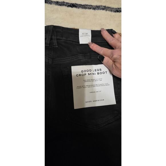 Good American Good Legs Crop Mini Boot Mid Rise Skinny Jeans Size 4 - Picture 4 of 5